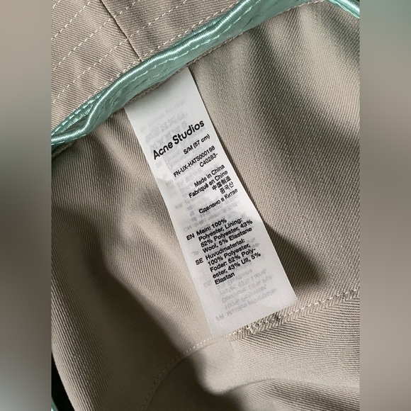 Acne Studios Reversible Mint & Gray Embroidered Bucket Hat - Picture 5 of 6